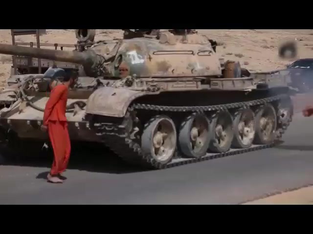 Syrian Soldier Run Over By A Tank