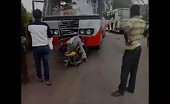 Aftermath of Motorcycle vs Bus