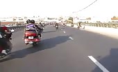 Motorcycle accidents on highway caught on tape