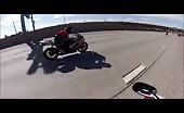 Motorcycle Rear-Ends Car at High Speed