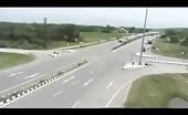 Bike hit by a speeding car