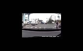 Motorbike rider hits car