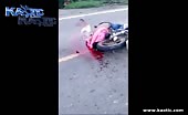 Unfortunate Biker Decapitated With His Head Lying In A Field