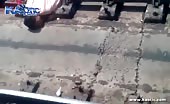 Guy Sliced In Half On The Railway Tracks