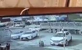 Stunning mishap vehicle crushed between two major truck
