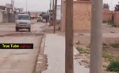 Rpg hits syrian radical truck before the camera