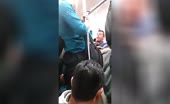 Man picks beating by whole train