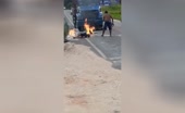 man dies burning in an accident