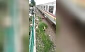 (repost) kid kicks the bucket hit in the head via train