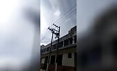 Man toasted in the electric post