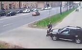 Discharge of a couple on a bike in st. petersburg.