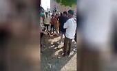 A muslim person was fiercely beaten
