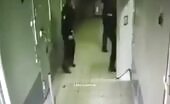 Russian detainee beat down three watches before his cell.