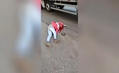 Short video shows man that passed on runover by truck