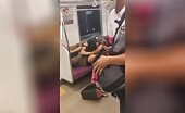 Peculiar married couple battle in the train