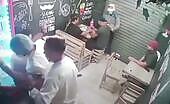 3 criminals rob a bistro yet on their trip the slowest