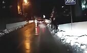 A car hits a woman in a crosswalk russia uncensored video recording