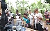 An authorities soldier eliminates a man in front end of his family members