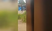 A male in an african town shot themself along with a rifle unce