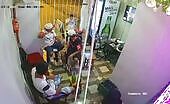 An assassin try a male partaking a pub in the back uncens