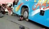 Man left both tootsies under the tires of a bus uncensored v.