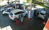 Filling station worker pours fuel on client & sets him on fi