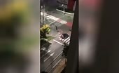 Destitute lady lays down in the roadway and is actually tromp by a ve