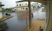 Motorbike disobeys stop sign but the other driver gets puni