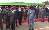 Head of state of south sudan pissed themself during the ceremony