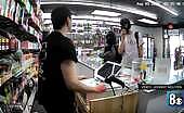 Crook got fucked up through cashier (extended video recording).