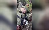 Russian military soldier possessed his leg torn off uncensored video recording