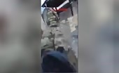 Russian soldier drops leg to ukrainian landmine