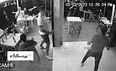 Callous murder outdoors colombian sandwich shop