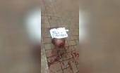 Severed head and notification on the street of ecuador uncensor