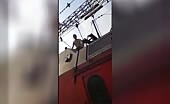 The idiot was actually holding on the wires for a number of years as well as final