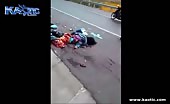 Biker With His Head And Body Crushed 