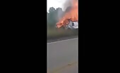 Insane Man Films As Woman Trapped In Burning Car