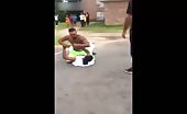 Muscular Guy Brutal Beating His Opponent 