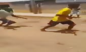 African Men Machete Fighting