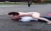 Fat White Drunk Woman Fighting