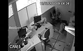 Security Guard Getting Shot During Bank Robbery