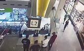 A male was shot correct the escalator at the taquara plaza sh