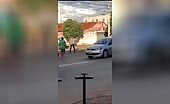 A male who threatened passersby with a knife in the street wa