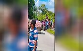 A young man tried to dedicate suicide by climbing an electrici