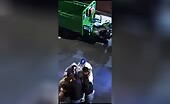 Abusive male beat the shit out of his girlfriend in middle of