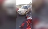 After the accident, the male turned into minced meat uncens