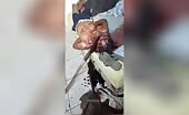 An axe was shoved into the face of a sleeping male uncensor