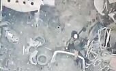 Soldier ruined by a land mine dropped from a drone unce