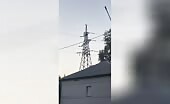 Suicide jumped from a high-voltage power line and was able t.