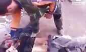 Terrorists set fire to a young man's mutilated body